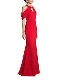 Badgley Mischka Loop Cold Shoulder Gown Cold Shoulder Gown Silk Evening Dress Cutout Shoulder Dress