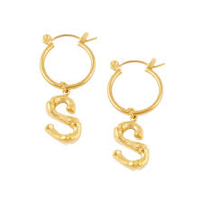 Bamboo Initial Earrings Bohomoon Com Bohomoon