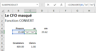 Excel Convertir Aisement Des Unites De Mesure