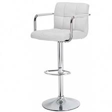 Woltu bar stools white bar chairs breakfast dining stools for kitchen island counter bar stools set of 2 pcs leatherette exterior, adjustable swivel gas lift, steel footrest & base. Lavin Lifestyle 2 X White Faux Leather Breakfast Kitchen Bar Stools With Backs Armrests Buy Online In Angola At Angola Desertcart Com Productid 60727451