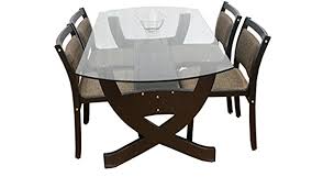 Can you make a coffee table out of plywood? Bentwood Designer Ply Material 4 Seater Veneer Moulded Dining Table Furniture Set Without Glass Top For Home Kitchen And Dining Room Walnut Amazon In Furniture
