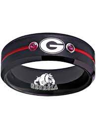 Georgia Bulldogs Logo Ring Ncaa Weddingring Mensring Uga Football Jewelry Giftideas Georgia Bulldogs Wedding Rings 8mm Uga Bulldogs