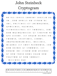 Check spelling or type a new query. John Steinbeck Cryptogram Printable Puzzles