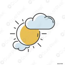 La falta de aire significa parcialmente nublado. Icono De Color Rgb Parcialmente Nublado Vector De Stock Crushpixel