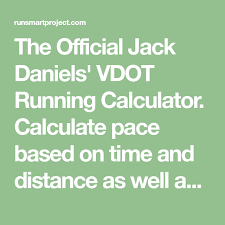 The Official Jack Daniels Vdot Running Calculator