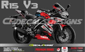 Yamaha r15 has officially entered the third generation through r15 version 3.0 in india for inr 1.25 lakh. Yamaha R15 V3 Custom Decals Wrap Stickers Monster Edition Kit Cr Decals Designs