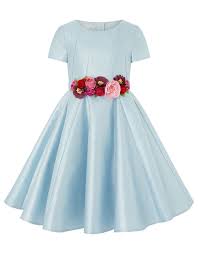 Monsoon Sheena Statement Flower Dress Blue 7 Years 5152670237 Girls Party Dress Childrens Clothes Girls Dresses