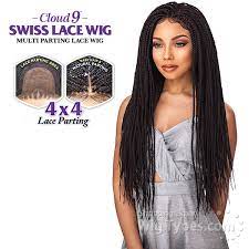 Sensationnel Cloud 9 Synthetic Hair 4x4 Multi Parting Swiss Lace Wig Box Braid Small Wigtypes Com