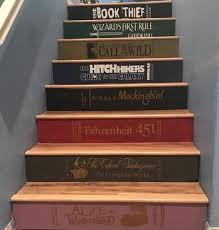 Stair Riser Decals Stair Case Stickers Classic Books Etsy In 2020 Stair Riser Decals Stair Risers Book Staircase