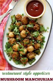 Mushroom Manchurian Dry Recipe How To Make Mushroom Manchurian Recipe Indian Food Recipes Stuffed Mushrooms Starters Recipes