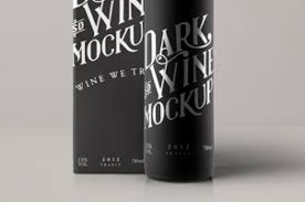 This Is A Psd Red Wine Matte Black Bottle Mockup With Its Cardboard Box Easily Add Your Branding Label And Change Bottle Mockup Red Wine Bottle