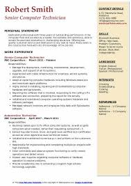 Computer Technician Resume Samples Qwikresume