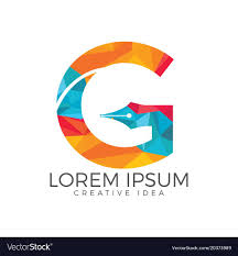 Letter G Pen Nib Logo Icon Design Education Conce Vector Image On Vectorstock G Logo Design Letter Logo Design Education Logo Design