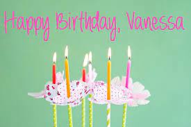 Happy Birthday Vanessa Cupcake Liner Flowers Baptism Candle Birthday
