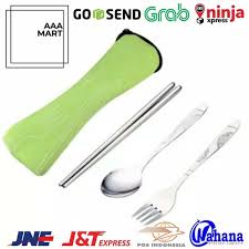 Peralatan makan stainless uk besar. Jual Set Peralatan Makan Stainless Steel Sendok Garpu Sumpit Gd0046 Di Lapak Gudang Unik Bukalapak