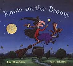 Room On The Broom Wikipedia Room on the broom is a british children's story book by writer and playwright julia donaldson and illustrated by axel scheffler, which tells the story of a kind witch and her cat who invite three other animals (a dog, a bird and a frog) to join them travelling on her broomstick. room on the broom wikipedia
