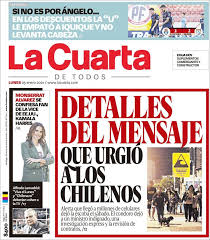 6,839 new cases and 132 new deaths in chile  source updates. Newspaper La Cuarta Chile Newspapers In Chile Monday S Edition January 25 Of 2021 Kiosko Net