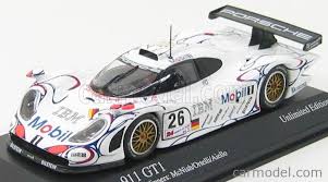 The task of 109's rebuild began in the paragon workshop, but having just closed down their own race team, the workshop staff were required for the maintenance and repair of customer cars. Minichamps 430986926 Masstab 1 43 Porsche 911 Gt1 98 Team Porsche Ag Mobil 1 N 26 Winner 24h Le Mans 1998 A Mcnish L Aiello E Ortelli White Blue Red