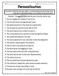 Figurative Languagethis Is An 18 Question Worksheet That Focuses On Personification St Figurative Language Figurative Language Worksheet Similes And Metaphors