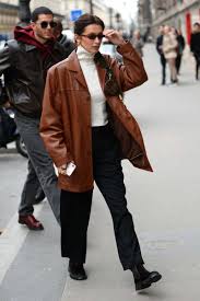 Maybe you would like to learn more about one of these? Bella Hadid Leather Jacket Street Style Leather Jacket Style Celebrities Leather Jacket