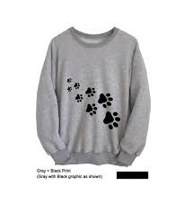 Cat Shirt Pet Gift Cute Sweatshirt Cat Paw Print Womens Long Etsy Sweatshirts Paws T Shirt Sweatshirt Shirt