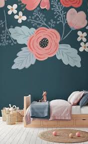 Plain play areas can be made so much more fun by adding a bright and cheerful theme. Flower Wallpaper Large Floral Wallpaper Murals Wallpaper Childrens Bedroom Wallpaper Playroom Mural Kids Room Murals