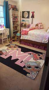 Blue round rug for bedroom,fluffy circle rug 4'x4' for kids room,furry carpet for teen's room,shaggy circular rug for nursery room,fuzzy plush rug for dorm,turquoise carpet,cute room decor for baby. Little Girl S Bedroom Lol Surprise Dolls Carpet Kids Bedroom Inspiration Little Girl Bedrooms Girl Bedroom Decor