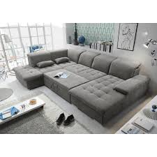 Wohnlandschaft U Form Braungrau Schlaffunktion In 2020 Sectional Couch Couch Furniture