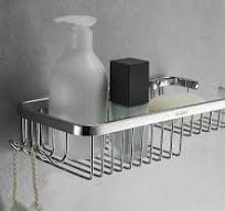Stainless steel 304 Bathroom Soap Holder Shampoo Basket Shelf Chrome Soap  Dish