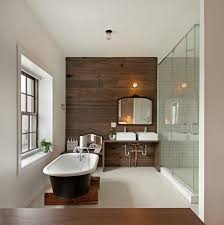 16 Marvelous Bathroom Designs With Wooden Wall That Abound With Elegance Warmth Wood Wall Bathroom Bathroom Accents Bathroom Design