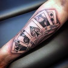 Top 87 Playing Card Poker Tattoo Ideas 2020 Inspiration Guide Card Tattoo Designs Playing Card Tattoos Tattoos For Guys