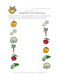 Simple Vegetable Matching Worksheet Kindergarten Worksheets Printable Kindergarten Worksheets Matching Worksheets