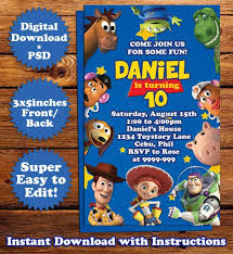 Toy story è un film d'animazione della walt disney pictures. Toy Story Invitation Template Download