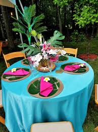 Table Decor For Quinceanera With Hawaiian Theme Hawaiian Party Decorations Hawaiian Theme Quinceanera Themes