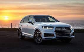 Download Wallpapers 4k Audi Q7 2017 Suv White Q7 Luxury Cars German Cars Audi Besthqwallpapers Com Audi Q7 Audi Cars Audi