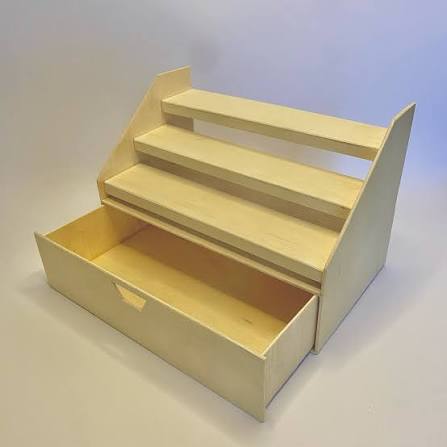 RAK KOSMETIK 2 TINGKAT FULL KAYU AMAN AESTHETIC UKURAN 25cm x 15cm x 15cm  Stok Ready ✓ rak cosmetics 2 susun terbuat dari triplek kayu sengon dengan  tebal 3 mm. dengan dimensi: