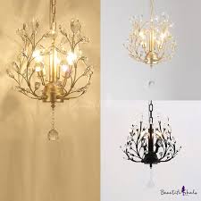 Modern colored pendant light lamp lighting fixture art glass home decoration. Luxurious Black Champagne Gold Chandelier Candle 3 Lights Metal Hanging Light With Twig Crystal Leaf For Shop Beautifulhalo Com