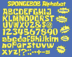 Spongebob Squarepants Full Alphabet Numbers And Symbols 218 Etsy Spongebob Spongebob Birthday Party Spongebob Birthday