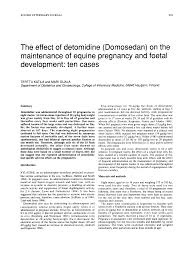The effect of detomidine (Domosedan)