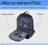 HP Laptop-Rucksack Travel Plus Kunstfaser blau bis 43,2 cm (17 Zoll)