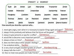 What are your greatest strengths? Strengths And Weaknesses Worksheet