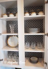 Choose a color or pattern that complements your cabinets. My China Cabinet Shelf Paper Behind Windowed Cupboards Makes For A Much More Interesting Space Shelf Paper Home Decor Inspiration Glass Cabinet Doors