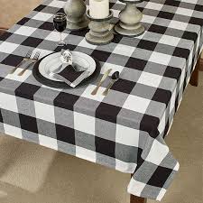Black And White Buffalo Check Tablecloth Rustic Buffalo Plaid Black And White Table Linens Buffalo Plaid Decor Plaid Decor Black And White Decor