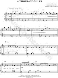 Vanessa Carlton A Thousand Miles Sheet Music Easy Piano In C Major Download Print Easy Piano Sheet Music Easy Piano Sheet Music