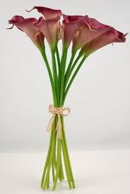Calla lily bridal bouquet pictures. Natural Touch Hand Tied Calla Lily Wedding Bouquet Dark Fuchsia 12 Flo Quick Candles