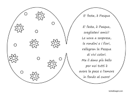 Biglietto A Forma Di Uovo Con Poesia Di Pasqua Tutto Disegni Pasqua Idee Pasquali Lavoretti Per Bambini Per Pasqua
