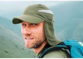 BLUECHOLON Trekkingkeps med Nackskydd - Justerbar i Mikrofiber, Grön