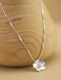 Dawn Minimalistic Jasmine Flower Pendant Necklace In Silver In 2021 Silver Jewelry Necklace Real Diamond Necklace Crystal Necklace Pendant