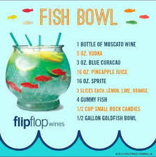Fish Bowl Drink Reception Signature Drink Yummy Drinks Fun Drinks Fishbowl Drink