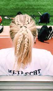 Pin By Kinzie Conaway On Game Day Hair Volleyball Hairstyles Sporty Hairstyles Soccer Hairstyles